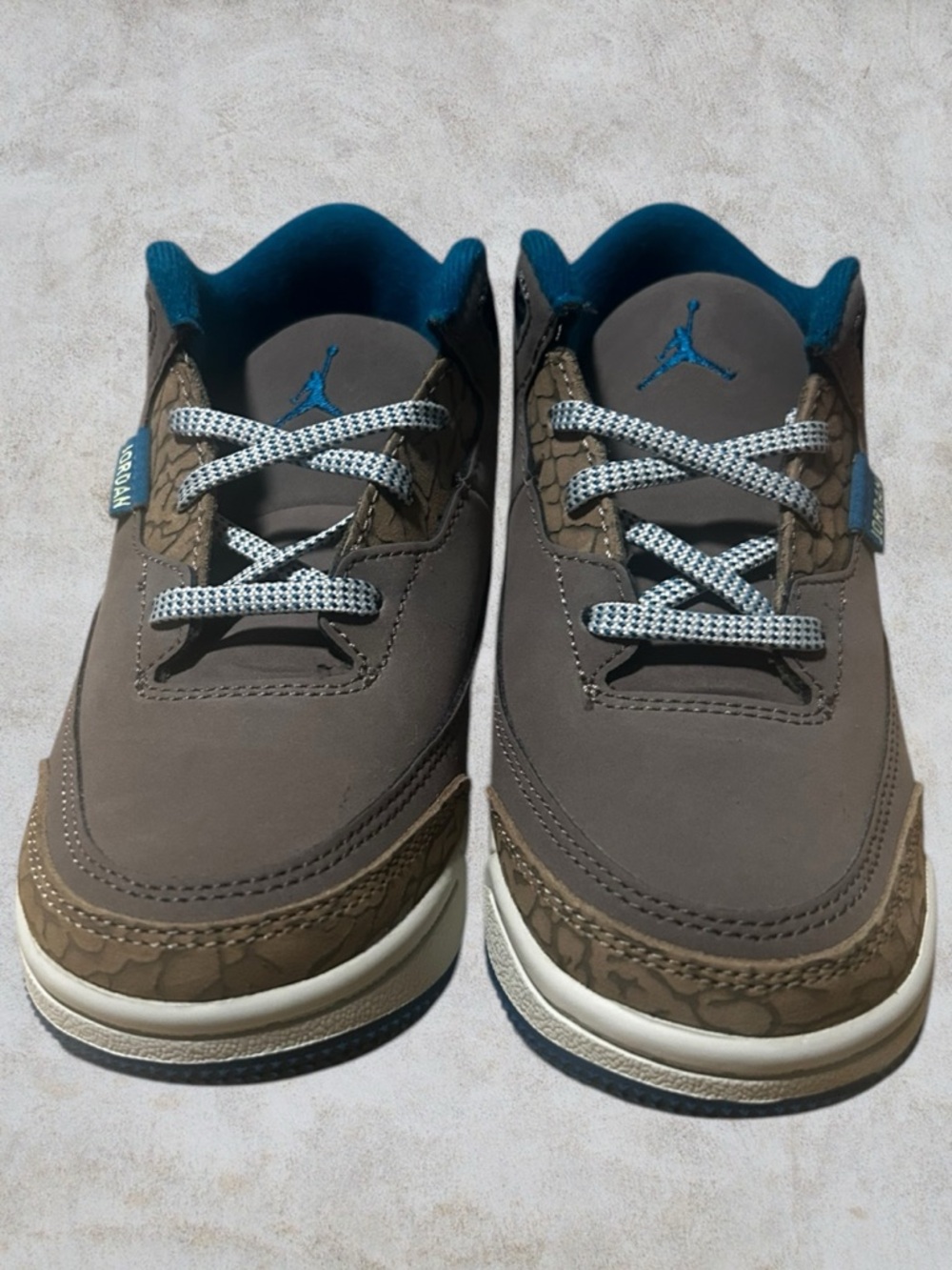 Air Jordan 3 Retro -Top Sneakers in Brown and Teal